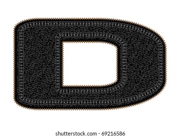 Vector image of  letter d with black jeans invoice