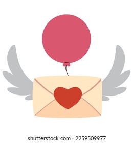 vector image letter envelope with valentine hearts on a white background