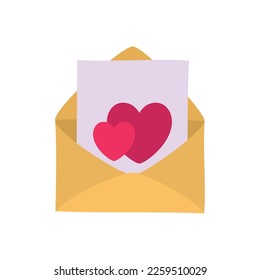 vector image letter envelope with valentine hearts on a white background