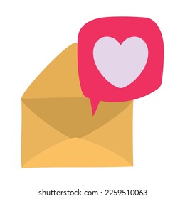 vector image letter envelope with valentine hearts on a white background