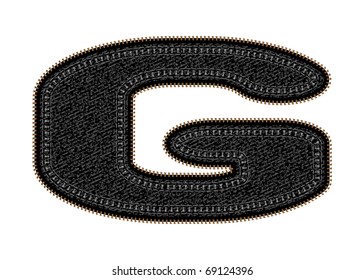 Vector image of  letter g with black jeans invoice