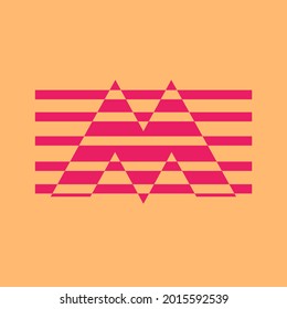 Vector image of letter M logo with beautiful line variations.