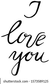 vector image of lettering for Valentine's day