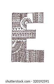 vector image, letters decorated with ornaments