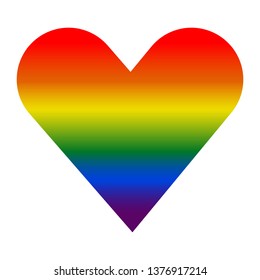 Vector image. LGBT flag coloring heart