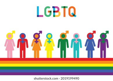 Imagen vectorial de un color LGBTQ+. Símbolo de orgullo. Color arcoiris para LGBTQ , El más conocido a nivel mundial es la bandera del orgullo gay que representa el orgullo LGBT. Feliz mes del orgullo.