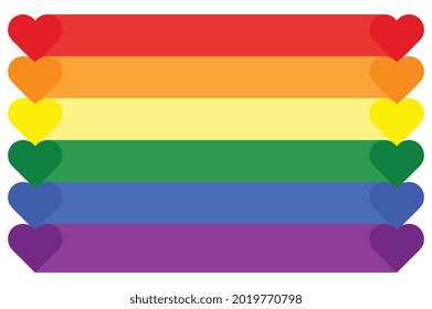 Vector image of a LGBTQ+ color. Pride symbol. Rainbow color for LGBTQ , The most widely known worldwide is the pride flag representing LGBT pride. Happy pride month.