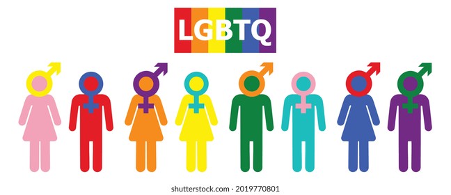 Vector image of a LGBTQ+ color. Pride symbol. Rainbow color for LGBTQ , The most widely known worldwide is the pride flag representing LGBT pride. Happy pride month.