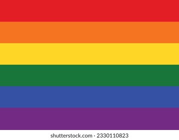 Vector image of a LGBTQ+ flag. Pride symbol. illustrating the flag of the LGBTQ of the color of the Rainbow.