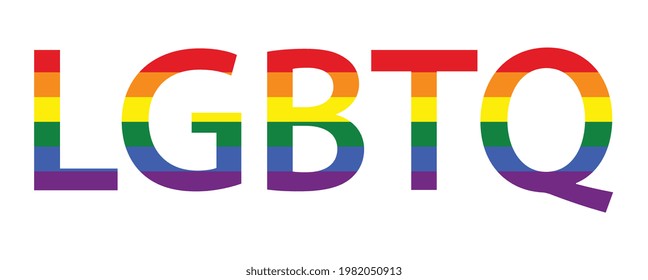 Vector image of a LGBTQ symbol. Rainbow word or text, The most widely known worldwide is the pride symbol representing LGBT pride. 