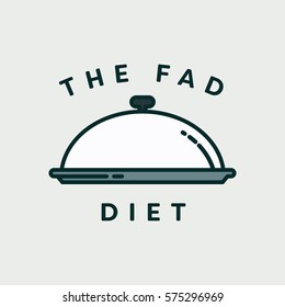 Vector Image Of Lid Plate With Text The Fad Diet Against White Background