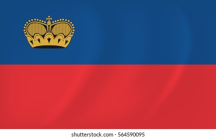 Vector image of the Liechtenstain waving flag