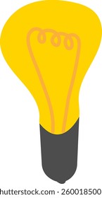 Vector image (light bulb icon) drawn in cartoon style