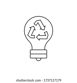 Vector image. Light bulb recycling icon. Line icon.
