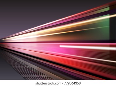 Vector image of lights when the vehicles is moving with long exposure. Isolated on background