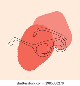 Vector image line art doodle icon red glasses summer sunglasses