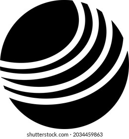 Vector image of a line cut abstract circle logo.
