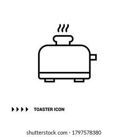 Imagen vectorial. Icono de línea de una tostadora. Imagen del electrodoméstico para la cocina.