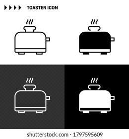 Vektorbild. Zeilensymbol eines Toasters. Bild des Haushaltsgeräts für die Küche.