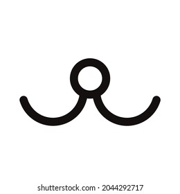 Vector image of a line shaped like an animal nose.