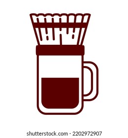 vector image. linear coffee elements icon with white background.