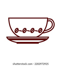 vector image. linear coffee elements icon with white background.