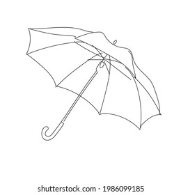 Vector image of a linearly drawn umbrella