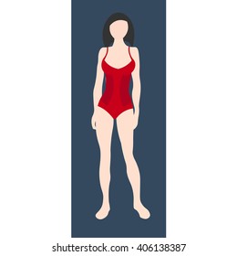 Vector image of lingerie. Red Underclothes
