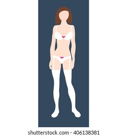 Vector image of lingerie. White Underclothes