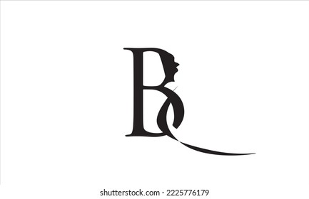 Imagen vectorial del diseño del símbolo de la letra b vinculada