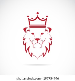 Vector image of an lion crowned on white background