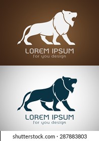 Vector image of an lion design on white background, Vector lion for your design.