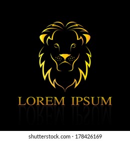 Vector image of an lion head on black background
