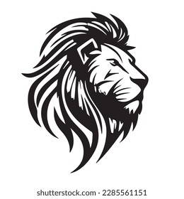 Vector image of a lion head on a white background. Silhouette svg illustration. svg