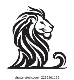 Vector image of a lion head on a white background. Silhouette svg illustration. svg