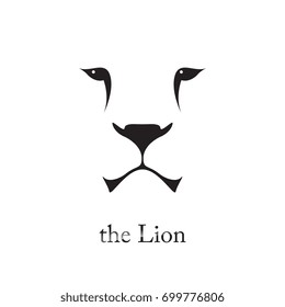 Vector image of an lion head on white background. Wild cat. 