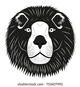 Vector image of lion head for retro logos, emblems, badges, labels template vintage design element. Isolated on white background