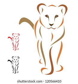 Vector image of lion on white background. Vector lion for your design.