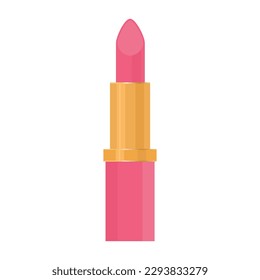 Vektorbild von Lippenstift. Das Konzept der Make-up und Selbstversorgung. Ein helles Element der Kosmetik für Design.