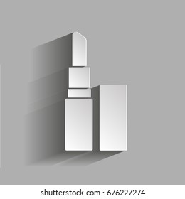 Vector image lipstick icon. Illustration with shadow design