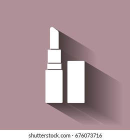 Vector image lipstick icon  with shadow design