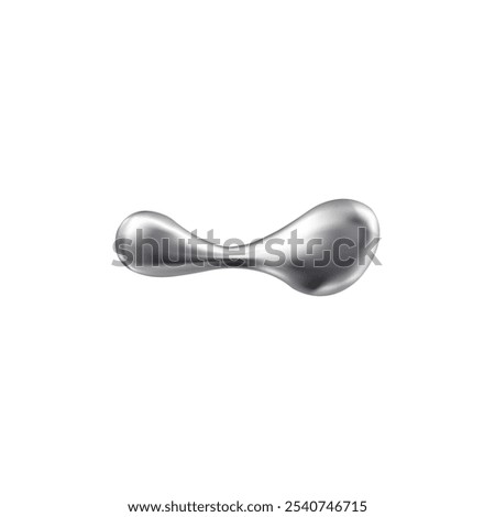 A vector image with a liquid blob with a futuristic design and a silver glossy finish on a white background. An abstract form for creating modern creative projects