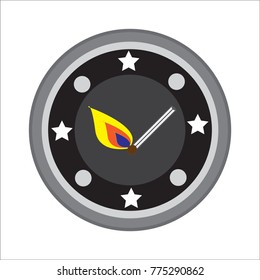 Vector, the image of a lit match, flame, fire. Retro image. Print for the designer. Gift card, badge. The avatar element for the player. A business card for the holiday. For a corporate party.
