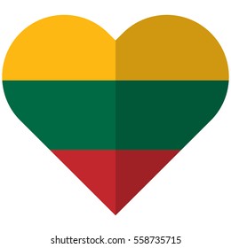 Vector image of the Lithuania flat heart flag