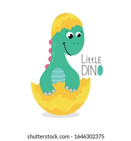 Vector image of a little dinosaur born.