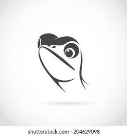 Vector image of lizard head on white background