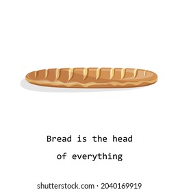Vector image of a loaf of bread isolated on white background. Cartoon style. EPS 10