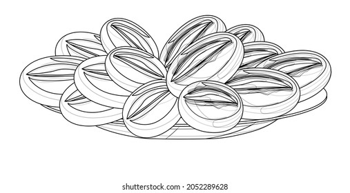 Vector image of a loaf of bread isolated on white background. Outline style. EPS 10