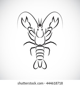 Vector image of an lobster design on white background., Lobster Icon., Vector lobster for your design.