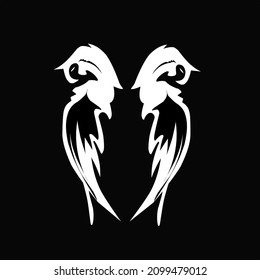 vector image of a logo of 2 twin birds